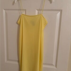Forever 21 Yellow Strapless Slip Dress